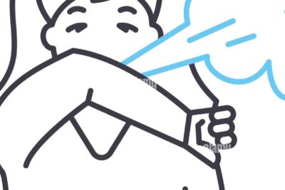 imagen de portada que muestra a una persona cubriendo su boca con el codo para evitar toser