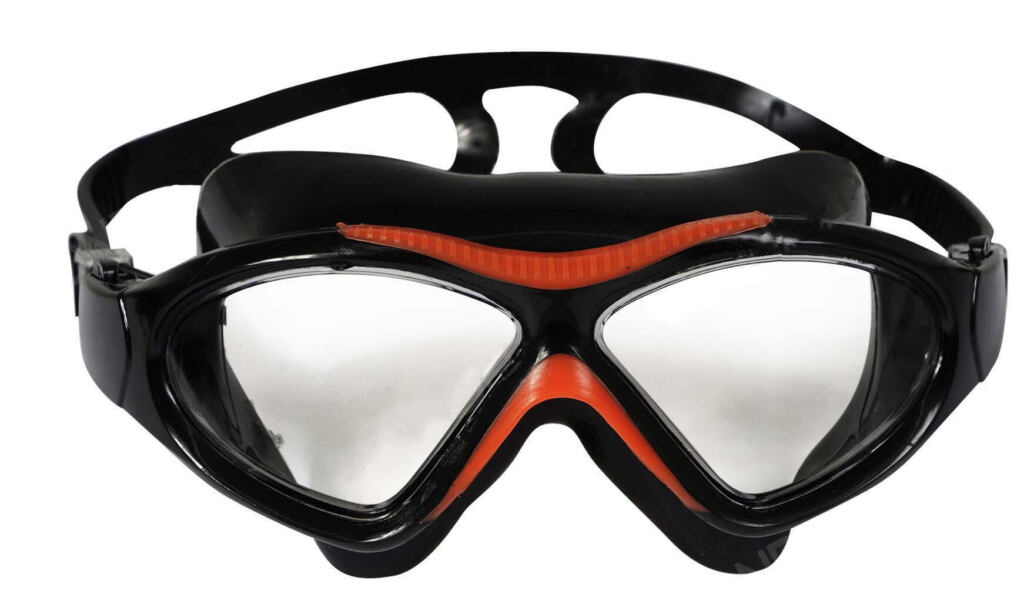 una imagen de portada que muestra gafas de buceo con un revestimiento antiempanante