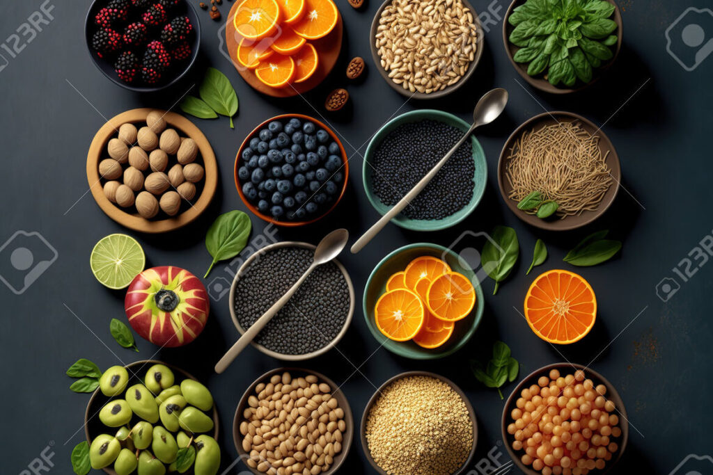 una imagen de portada que muestra una seleccion de alimentos ricos en fibra